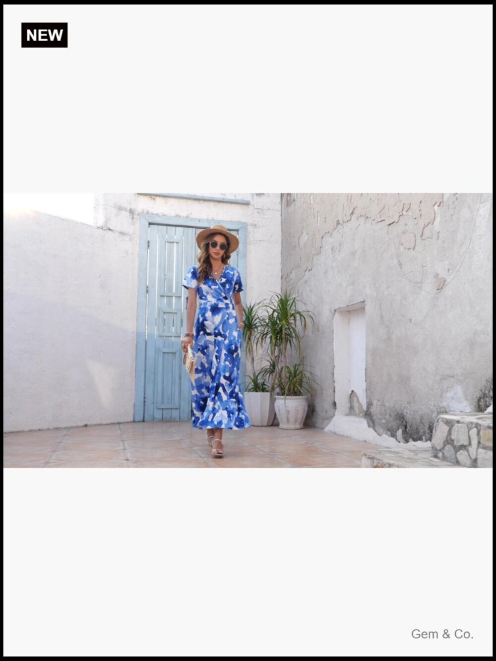 Women's Floral Maxi Dress with Pockets Casual Beach Long Dress - Picture 7 of 7